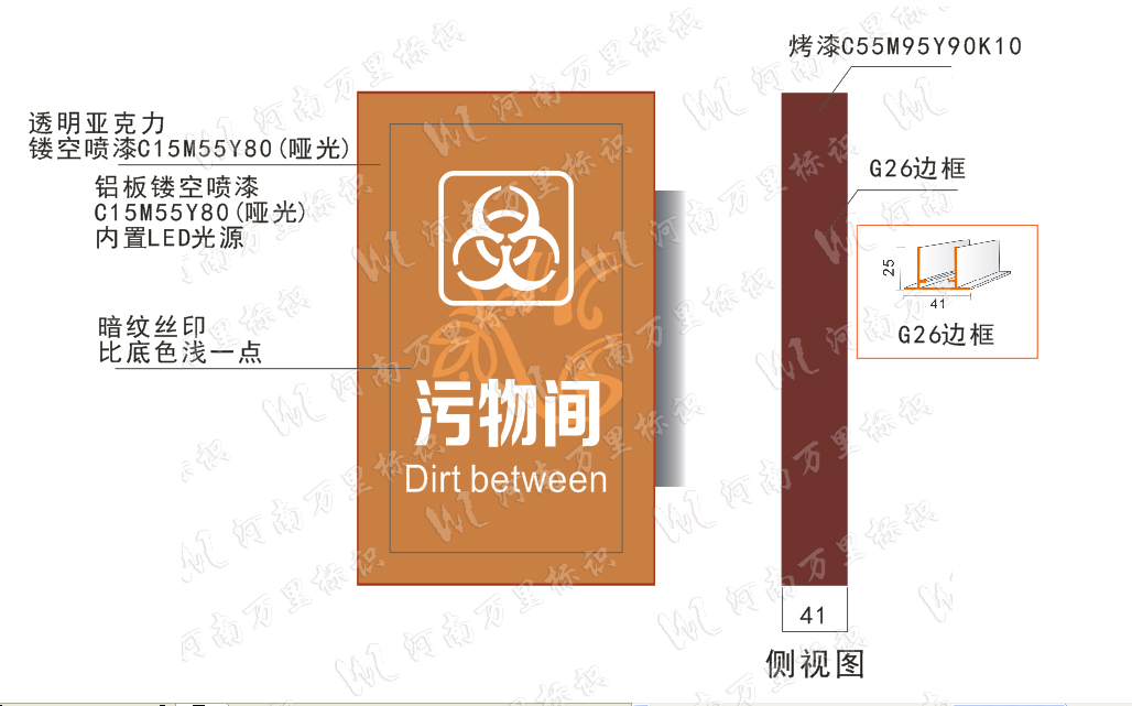 醫院，標識牌，發光標識材料邊框